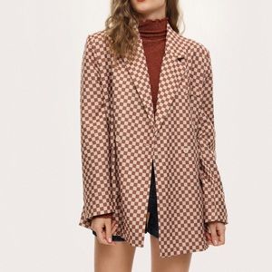 Cider - Miss Congeniality Checkered Oversized Blazer, Size M, NEW W/TAGS